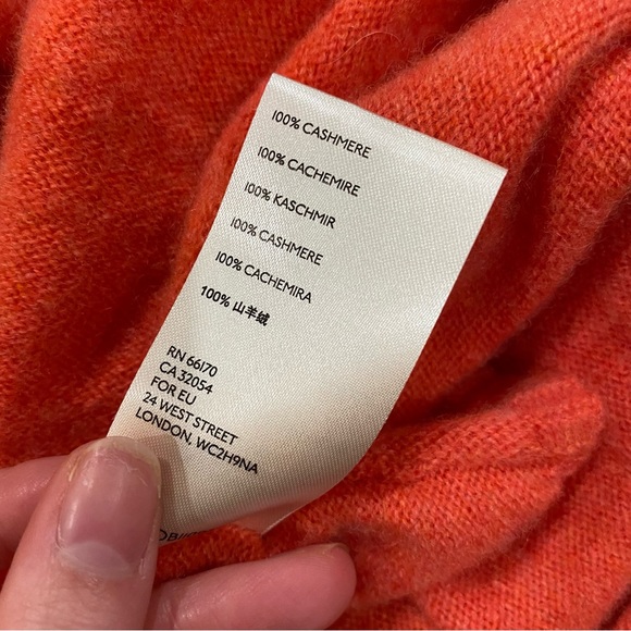 Free People 100% Cashmere V Neck Sweater Pink Size Medium - Picture 6 of 6